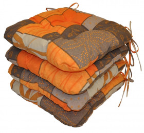 Sedák UNI barva oranžový list - set 4 kusy - DOPLŇKY - Polstry na ZÁVĚSNÉ houpačky