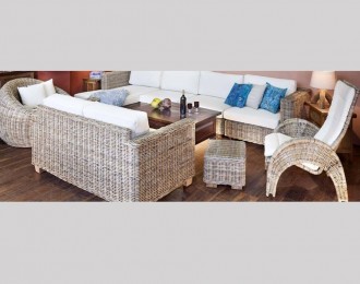 Ratanová pohovka CASTILLA kubu grey - RATANOVÝ NÁBYTEK - Sedací soupravy - Pohovky a sofa