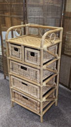 Ratanový PRÁDELNÍK 3+2 zásuvky medový - RATANOVÝ NÁBYTEK - Komody - Prádelníky