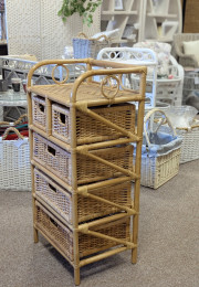 Ratanový PRÁDELNÍK 3+2 zásuvky medový - RATANOVÝ NÁBYTEK - Komody - Prádelníky