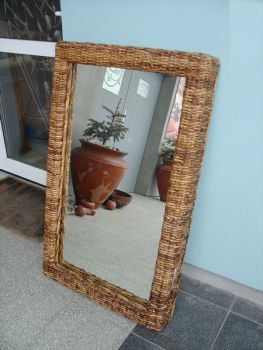 Ratanové ZRCADLO 100x60  banán - RATANOVÝ NÁBYTEK - Předsíňový nábytek - Zrcadla