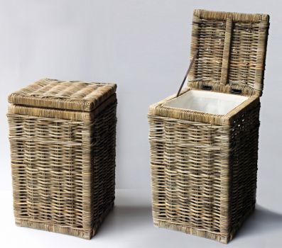 Ratanový prádelní koš LAUNDRY GREY HRANA malý - DOPLŇKY - Truhly a koše - Prádelní koše