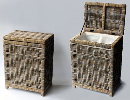 Ratanový prádelní koš LAUNDRY GREY HRANA velký - DOPLŇKY - Truhly a koše - Prádelní koše