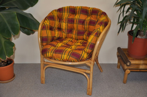 Polstr na křeslo BAHAMA okrový MAXI - DOPLŇKY - Polstry a polštáře - Polstry na RATANOVÁ křesla