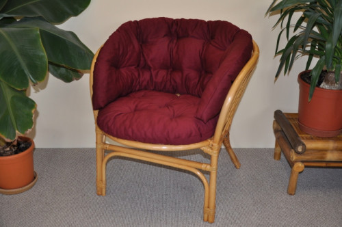 Polstr na křeslo BAHAMA vínový kepr MAXI - DOPLŇKY - Polstry a polštáře - Polstry na RATANOVÁ křesla