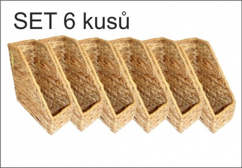 Pořadač na časopisy vodní hyacint 6 kusů - DOPLŇKY - Truhly a koše - Zásuvky a misky