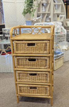 Ratanový PRÁDELNÍK 4 zásuvky medový - RATANOVÝ NÁBYTEK - Komody - Prádelníky