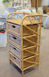 Ratanový PRÁDELNÍK 4 zásuvky medový - RATANOVÝ NÁBYTEK - Komody - Prádelníky