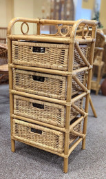 Ratanový PRÁDELNÍK 4 zásuvky medový - RATANOVÝ NÁBYTEK - Komody - Prádelníky