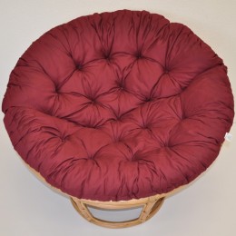 Ratanový PAPASAN 110 cm  medový polstr vínový - RATANOVÝ NÁBYTEK - Křesla - Papasany