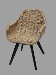 Ratanové křeslo CLUB kubu černé nohy - RATANOVÝ NÁBYTEK - Křesla