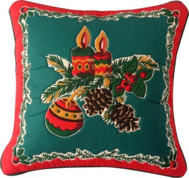 Povlak na polštář SVÍČKA zelená 40x40cm - DOPLŇKY - Polstry a polštáře - Polštářky a povlaky