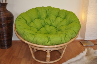 Ratanový PAPASAN 110 cm medový zelený melír - RATANOVÝ NÁBYTEK - Křesla - Papasany