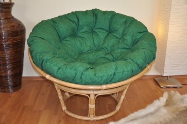 Ratanový PAPASAN 110 cm medový zelený tmavý melír - RATANOVÝ NÁBYTEK - Křesla - Papasany