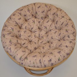 Ratanový PAPASAN 110 cm medový polstr levandule - RATANOVÝ NÁBYTEK - Křesla - Papasany