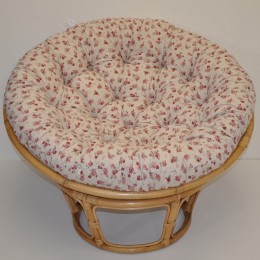 Ratanový PAPASAN 110 cm medový polstr růže - RATANOVÝ NÁBYTEK - Křesla