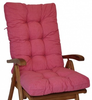 Polstr na TEAKOVÉ křeslo vysoké látka malinový melír - DOPLŇKY - Polstry a polštáře - Polstry na ZAHRADNÍ křesla