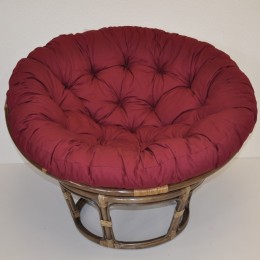 Ratanový PAPASAN 100 cm hnědý  vínový polstr - RATANOVÝ NÁBYTEK - Křesla