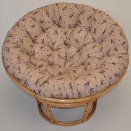Ratanový PAPASAN 100 cm medový polstr levandule - RATANOVÝ NÁBYTEK - Křesla