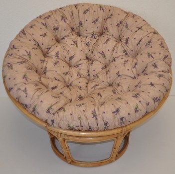 Ratanový PAPASAN 100 cm medový polstr levandule - RATANOVÝ NÁBYTEK - Křesla - Papasany