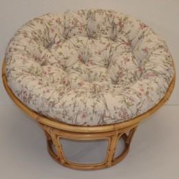 Ratanový PAPASAN 100 cm medový polstr motiv ptáci - RATANOVÝ NÁBYTEK - Křesla