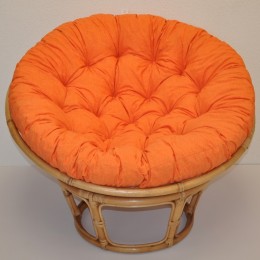Ratanový PAPASAN 100 cm medový polstr oranžový melír - RATANOVÝ NÁBYTEK - Křesla