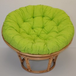 Ratanový PAPASAN 100 cm medový polstr světle zelený melír - RATANOVÝ NÁBYTEK - Křesla