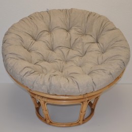 Ratanový PAPASAN 100 cm medový polstr tmavě béžový melír - RATANOVÝ NÁBYTEK - Křesla