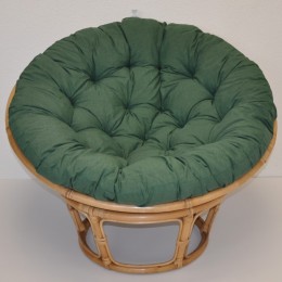 Ratanový PAPASAN 100 cm medový polstr tmavě zelený melír - RATANOVÝ NÁBYTEK - Křesla
