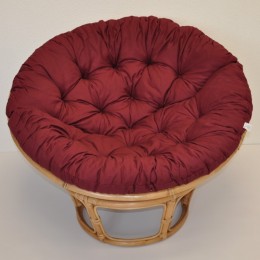 Ratanový PAPASAN 100 cm medový polstr vínový - RATANOVÝ NÁBYTEK - Křesla