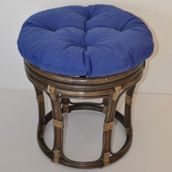 Ratanová taburetka VELKÁ hnědá tmavě modrý melír - RATANOVÝ NÁBYTEK - Židle a taburetky - Taburety