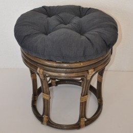 Ratanová taburetka VELKÁ hnědá tmavě šedý melír - RATANOVÝ NÁBYTEK - Židle a taburetky