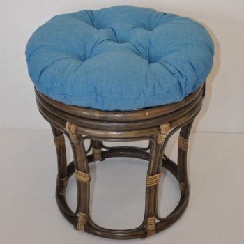 Ratanová taburetka VELKÁ hnědá tyrkysový melír - RATANOVÝ NÁBYTEK - Židle a taburetky - Taburety