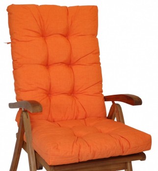 Polstr na TEAKOVÉ křeslo vysoké látka oranžový melír - DOPLŇKY - Polstry a polštáře - Polstry na ZAHRADNÍ křesla