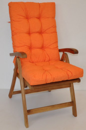 Polstr na TEAKOVÉ křeslo vysoké látka oranžový melír - DOPLŇKY - Polstry a polštáře - Polstry na ZAHRADNÍ křesla
