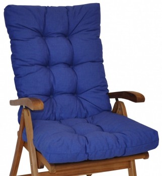 Polstr na TEAKOVÉ křeslo vysoké látka tmavě modrý melír - DOPLŇKY - Polstry a polštáře - Polstry na ZAHRADNÍ křesla