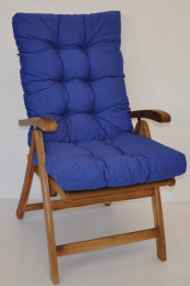Polstr na TEAKOVÉ křeslo vysoké látka tmavě modrý melír - DOPLŇKY - Polstry a polštáře - Polstry na ZAHRADNÍ křesla