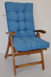 Polstr na TEAKOVÉ křeslo vysoké látka tyrkysový melír - DOPLŇKY - Polstry a polštáře - Polstry na ZAHRADNÍ křesla