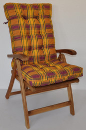 Polstr na TEAKOVÉ křeslo vysoké látka okrová kostka - DOPLŇKY - Polstry a polštáře - Polstry na ZAHRADNÍ křesla