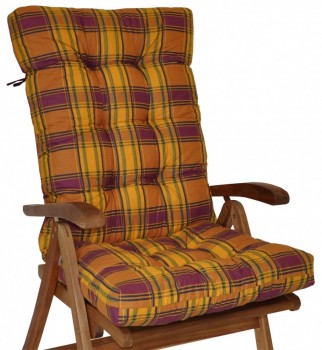 Polstr na TEAKOVÉ křeslo vysoké látka okrová kostka - DOPLŇKY - Polstry a polštáře - Polstry na ZAHRADNÍ křesla